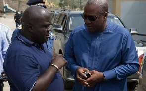 Former president John Mahama with former Chief of Staff, Julius Debrah