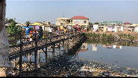 A view of the dilapidated bridge residents are complaining about