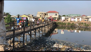 A view of the dilapidated bridge residents are complaining about