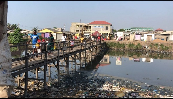 A view of the dilapidated bridge residents are complaining about