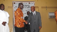 Dr. Papa Kwesi Nduom with the Vice President of Liberia, Joseph Nyumah Boakai