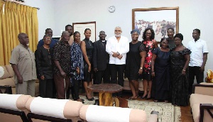 Former President John Rawlings pays tribute to the late Prof. Atukwei Okai