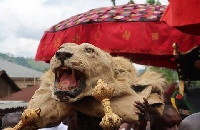 The lion that preceded Otumfuo to the durbar grounds on Sunday