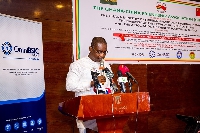 Daniel Asiedu, Managing Director of OmniBSIC Bank delivering an address at the 62nd signing ceremony