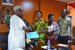 The Bono Regional Minister receives land encroachment report