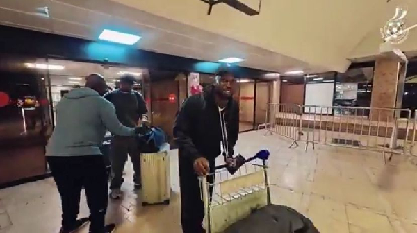 Some players of the Blac Stars arriving in Morocco