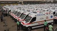 The president commissioned the ambulances on Wednesday