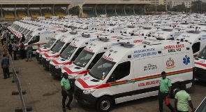 The president commissioned the ambulances on Wednesday