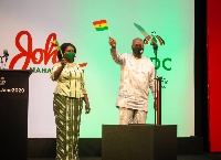 John Dramani Mahama with his running mate, Prof. Naana Jane Opoku-Agyemang