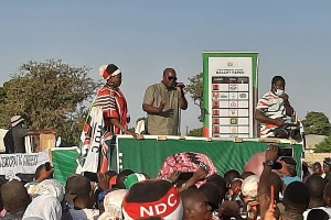 John Dramani Mahama, NDC flagbearer flanked by some party members