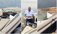 Collage of Ibrahim Mahama's displaying his luxury speed boats