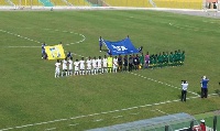 The two teams lined up at the Accra Sports Stadium