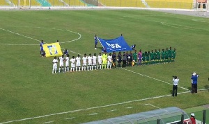 The two teams lined up at the Accra Sports Stadium