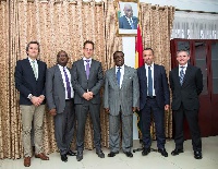 Minister of Food and Agriculture, Dr. Afriyie Akoto with Cargill Cocoa and Chocolate executives.