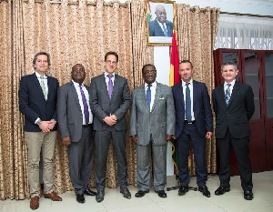 Minister of Food and Agriculture, Dr. Afriyie Akoto with Cargill Cocoa and Chocolate executives.
