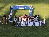 Eleven Wonders celebrating their triumph