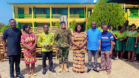 Lt Col Justina Frimpong with the school's authorities