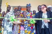 (2nd from Right) Katakyie Kwasi Bumagama II, Kwabena Mintah-Akando and Dr. Deborah Rose