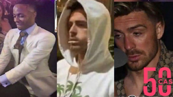 Some drunk footballers at a club house