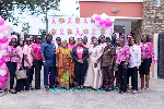 A section of Trust Hospital Management team with Guest of Honour, Partners and pink October team