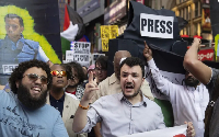 Palestinian activist, Mahmoud Khalil takes part in 'Stop Starving Gaza' march in New York