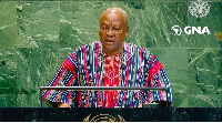 President John Dramani Mahama speaking at the UN General Assembly