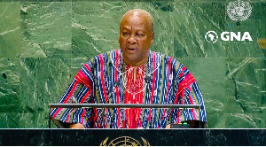 President John Dramani Mahama speaking at the UN General Assembly