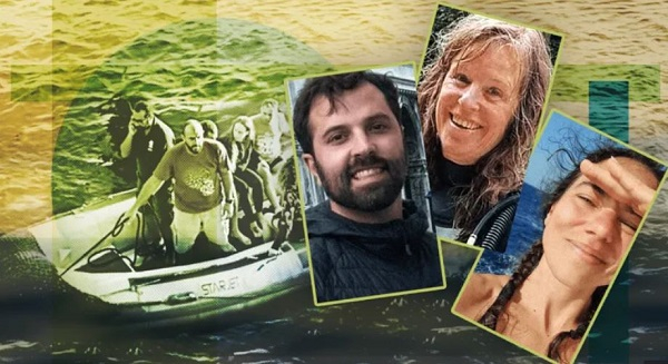 Justin, Frøydis and Lisa were all rescued from the Sea Story and later spoke to the BBC