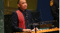 Madagascar's President Michael Randrianirina speaks during the 81st session of the UN Gen Assembly
