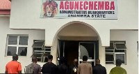 Pipo seen for front of Agunechemba Administrative Headquaters