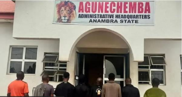 Pipo seen for front of Agunechemba Administrative Headquaters