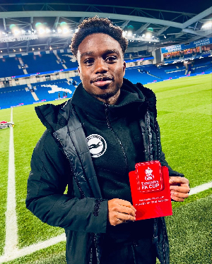 Tariq Lamptey with his MOTM award