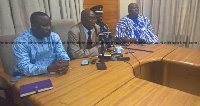 Ambrose Derry with other during an emergency press conference in Accra