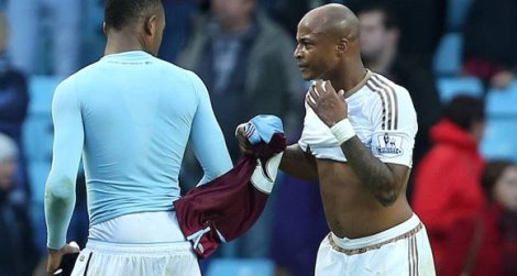 Andre Ayew and Jordan Ayew after the game