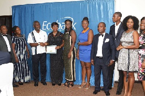 GM, GN Bank, Hilda Malm (4th left) in picture with other workers at the awards night.