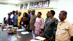 The five-member audit committee in a photo with some key stakeholders