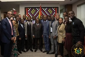 President Akufo-Addo with some students of Harvard Institute of Politics