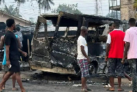 A vehicle was burnt down during the confrontation