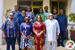 Obuobia Darko-Opoku (M) in a group photo with members of the committee