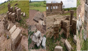 The substandard blocks being used to construct the classroom block