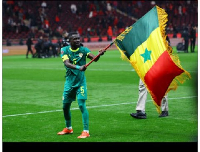 Senegal's Idrissa Gueye celebrates after winning the CAF Africa Cup of Nations
