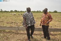 Alhaji Dr Mahamudu Bawumia visits the site marked for the construction of the Sabare Community SHS