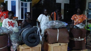 Some beneficiaries receiving the items