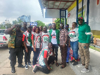 Patron of the ORC Youth Wing, Kofi Sam Atta Mills (middle) with some NDC members