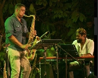 Bernard Ayisa (left) and Victor Dey during their performance