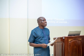 Director of ORID, Prof. Joseph Teye making a presentation