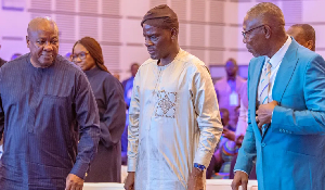 John Mahama [L], Haruna Iddrisu and Clement Apaak