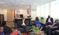 Minister of Communications Ursula Owusu-Ekuful, with GCNet officials