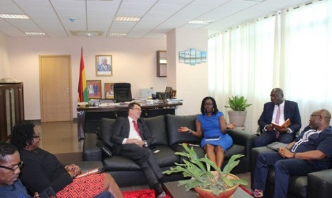 Minister of Communications Ursula Owusu-Ekuful, with GCNet officials
