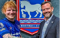 Ed Sheeran and Ipswich chairman Mark Ashton